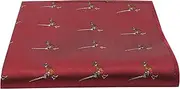 [King & Priory] Burgundy Red Herringbone Embroidered Pheasant Pocket Square, Handkerchief, Burgundy, One size