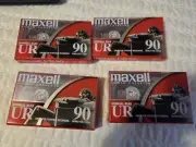 MAXELL Normal Bias UR 90 Minute Blank Audio Cassette Tapes Pack of 4 NEW SEALED