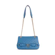 GUESS Blue Arlena Logo Convertible Crossbody Flap Bag