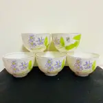 日本庫山窯白瓷茶碗杯 茶杯 茶具/五入盒裝