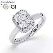 Radiant Solitaire Labgrown Diamond Engagement Ring Platinum 2.35 Ct