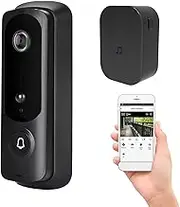 WiFi Video Doorbell Camera Wirel 1080P HD Camera 2-Way o Motion Detection Infrared Night Vision Real-time Support APP Cover Support Storage B-AU