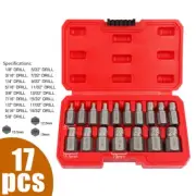 17Pcs Screw Extractor Set Damaged Broken Bolt Screw Extractor Hex Head Extractor