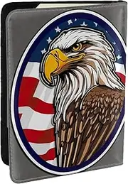 [JEJEA] American Bald Eagle Print Travel Organizer Credit Cards Case Passport BookPassport Holder Cover Wallet forTraveling,, Black, One Size