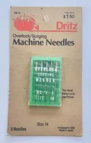 Vintage Dritz Overlock Machine Needles Size 14 Needles Sealed Package