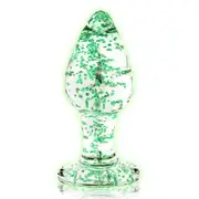 Ouch! Large Glow In the Dark Glass Butt Plug