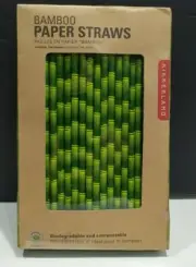 Kikkerland Bamboo Design Paper Straws - 144
