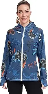 [Caihoyu] Light Hoodies For Women Full Zip Plain t Shirts UPF 50+ Protection Plain Sweatshirt Women Athletic Jacket Hiking