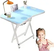 Portable Desk,Toddler Table Kids Square Folding Table children Activity Table Furniture,fits in any Room in your Home or Daycare Center,Blue,Height 71cm