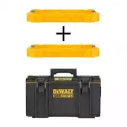 DEWALT Shallow Tool Tray 2 Pack Yellow, Large Box Auto-Connect Side Latches