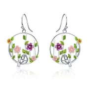 Silver Forest Bird Earrings