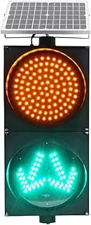 Road Deceleration Traffic Indicator Lamp,300mm(12inch) Solar Traffic Stop Light, with Solar Panel, Waterproof with Sun Visor