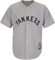 MLB Baseball Jersey New York Yankees Grey Cooperstown Cool Base Majestic Jersey