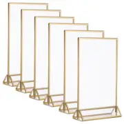 Set of 6 Clear Acrylic Sign Holders for Brochures and Menu Displays