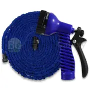 100 Feet 100FT Expandable Flexible Garden Water Hose+Spray Nozzle Blue 800+SOLD