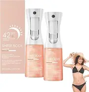 Sheer Body Mist Sunscreen SPF 42,Hydrating Mist,Spray Face Sunscreen,Infused with Shimmering Body Oil， Featherlight, Swiftly Absorbing (2)