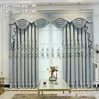 Floral Embroidered Curtains Drapery Cashmere Blackout Window Panel Eyelets