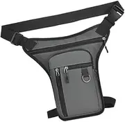 Amagogo Motorcycle Drop Leg Bag Thigh Bag Waist Pack for Motorbike Ride, Lightweight, Detachable Leg Straps Waterproof PU Material Zip Closure
