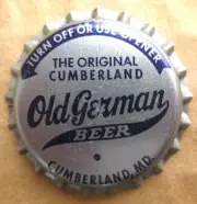 OLD GERMAN BEER unused CROWN, Bottle CAP, Cumberland, MARYLAND, CLOSED 1974 NICE