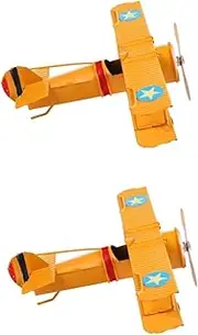 TEHAUX 2 Pcs Airplane Model Plane Models for Airplane Art Birthday Propeller Retro Biplane Plane Creative Plane Decor Classical Vintage Airplanes Aviation Retro Decor Iron