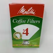 Melitta Super Premium #4 Cone Paper Coffee Filters White, 100 Count - 1 Pack