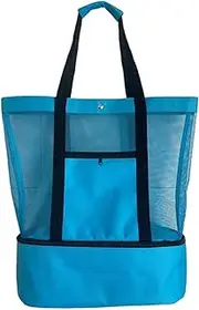 [Wzmzjy] Beach Shopping Bag, Mesh Beach Bag, Transparent, Reusable, Waterproof, Shoulder Bag, Cooler Bag for Women And Men, Office, Outdoor,
