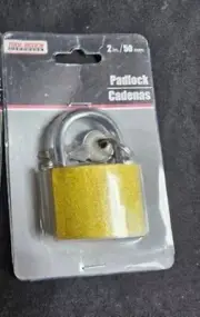 New Tool Bench 2" Padlock – Solid Steel – Unopened Retail Package