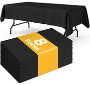 Black Plastic Table Cloth Rectangle Table 8 Pack,2.7m × 1.3m Tablecloth for 1.8m Tables,Table Cloth for Disposable Use,Table Cover
