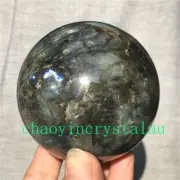 1.6LB Natural labradorite ball quartz crystal sphere 80mm reiki healing XQ1319