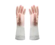 Dishwashing Cleaning Gloves, Skin-Friendly, Reusable Kitchen Gloves With Cotton Flocked Liner, Non-Slip,Nordic Pink, M