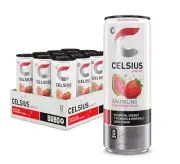 PACK OF 12 ✨ CELSIUS Sparkli STRAWBERRY GUAVA Energy Drink CANS | Zero Sugar Fun
