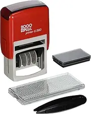 2000 PLUS Self-Inking Custom Stamp Kit, 1" x 1-13/16" Impression, Blue and Red Ink (010165)