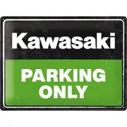 Large Kawasaki Parking Only Raised Embossed Man Cave Tin Sign 30 x 40cm