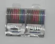 Zebra SARASA CLIP 1.0mm Bold Point Pen 9ct Shiny METALLIC Color Gel Ink Lot of 2