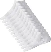 [Dress Cici] Men's Cushioned Low Cut Socks with Breathable Mesh Top, Polyester Short Ankle Athletic Sock (6 Pack)