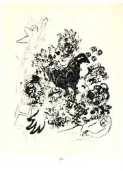 MARC CHAGALL Songe d'un Amoureux 12.5" x 9.75" Poster 1963 Modernism Black & Whi