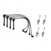 Bosch Leads + 4 Denso Iridium Tough Spark Plugs for Mitsubishi Lancer CC Nimbus