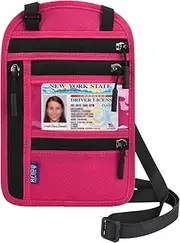 [HKYLRAT] Travel Neck Wallet with RFID Blocking for Women & Men, Passport Holder, Anti-Theft Slim Neck Pouch (Hot Pink)
