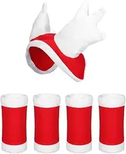 Lljsszr 4X Horse Leg Bandages Christmas Horse Head Warmer Velvet Leg Guard Fly Leg Boots
