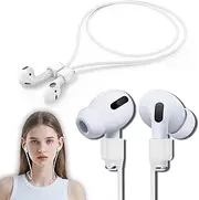 Mooyavia Ultra Strong Magnetic Anti-Lost Straps for AirPods, Colorful Soft Silicone Sports Lanyard Compatible with Airpods 1st 2nd 3rd Generation Pro 3 2 1, Neck Rope Cord - White