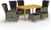 7 Piece Garden Dining Set Brown,Outdoor Furniture Sets-3067846