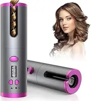 Automatic Rotating Hair Curler,Rechargeable Portable Ceramic Cordless Hair Curler,with 6 Temperatures 11 Timer Settings Hair Curling Iron Wand for Curls Or Waves