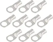 10PCS Heavy Duty Tinned Copper Wire Lugs 4 AWG Battery Cable Ends Tubular Bare Copper Eyelets Ring Terminal Connectors Marine Grade Wire Lugs Connectors (4 AWG - 1/2''Ring/Eye)