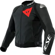 Dainese Sportiva, leather jacket , color: Matt-Black/Matt-Black , size: 50