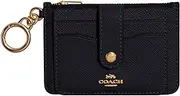 [Coach] Women's Crossgrain Leather Attachment Card Case, Midnight Navy, One Size