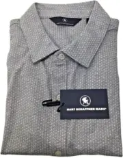 Hart Schaffner Marx MEN'S Short Sleeve Shirt, Grey, XL