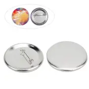 100 Sets 56mm Badge Pin Button Parts Tinplate Material Badge Making Kit Butto...