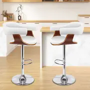 2x ALFORDSON Bar Stools Ergonomic Armrest White