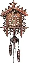 Antique Wooden Cuckoo Wall Clock Bird Time Bell Swing Alarm Watch Cuckoo Clock Home Art Decor (Size : A)