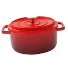 Cast Iron Enamel Pot Stewpot for Gas/Induction Cooker Household Camping